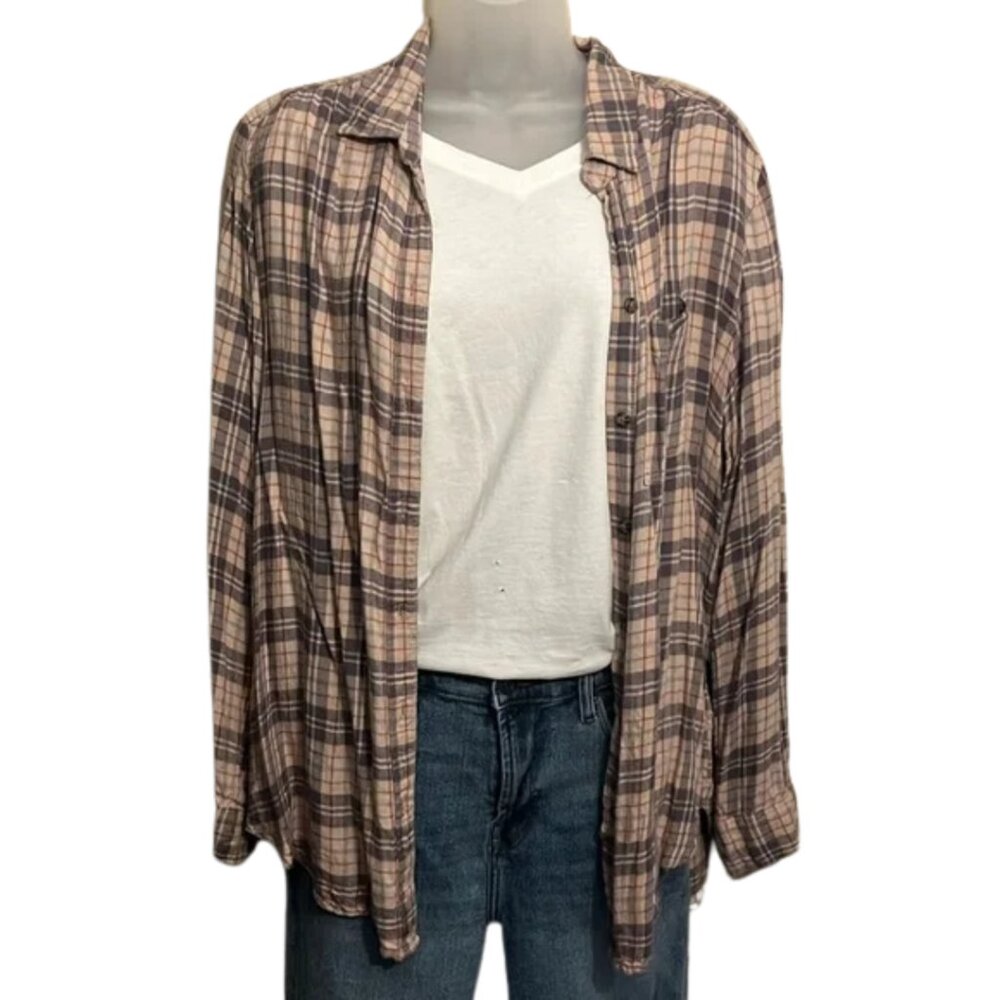 Tan Flannel Button Down